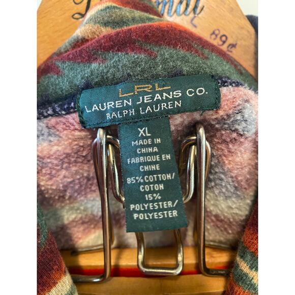 Ralph Lauren aztec print button down sweater/ jacket size xl - Picture 2 of 3